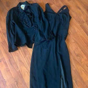 Lillie Rubin Formal Dress with Jacket, Black, Size 8